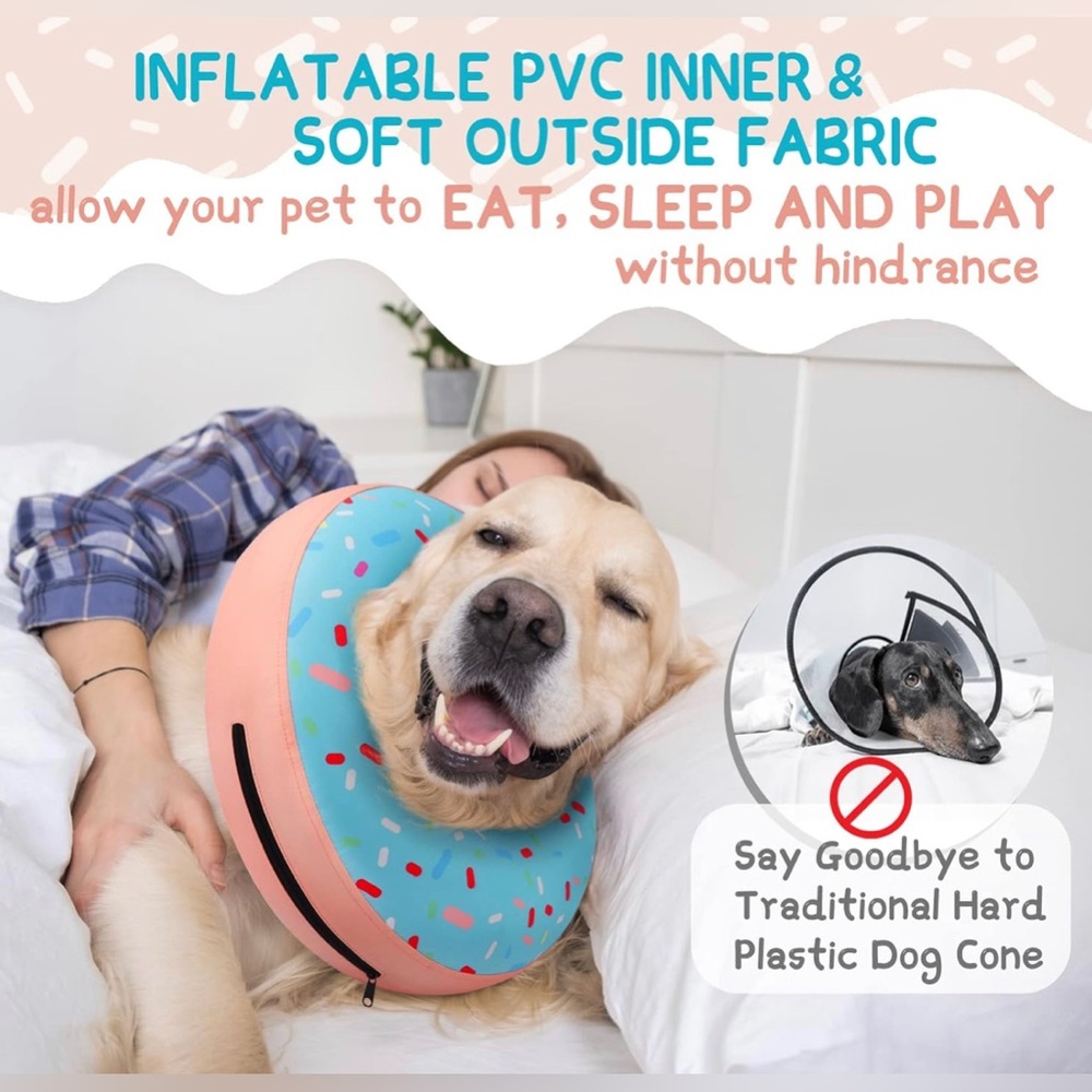 Doggy Donut Inflatable Recovery “Cone” - Picture 2 of 6
